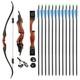 60 Archery Laminated Takedown Recurve Bow 30-50lbs Hunting Target Shooting Set