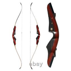 60'' Archery Recurve Bow 20-55lbs Wooden Riser Takedown Target Shoot Hunting