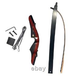 60'' Archery Recurve Bow 20-55lbs Wooden Riser Takedown Target Shoot Hunting