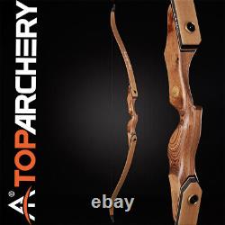 60 Archery Recurve Bow 20-60lbs Takedown Wooden Bow Carbon Arrow Target Hunting