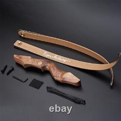 60 Archery Recurve Bow 20-60lbs Takedown Wooden Bow Carbon Arrow Target Hunting