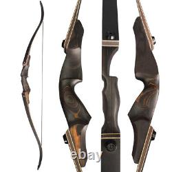 60 Archery Recurve Bow 20-60lbs Wooden Riser Takedown American Hunting Target