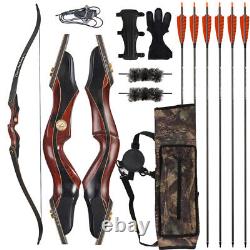 60 Archery Recurve Bow 25-50LB Laminated Limbs Left Hand Outdoor Hunting Target