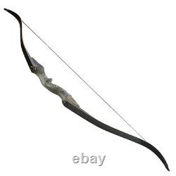 60'' Archery Recurve Bow 25-60lbs Takedown Wooden Riser Hunting Shooting Target