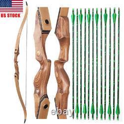 60 Archery Recurve Bow 30-50lbs Limbs Wooden Takedown Bow for Archery Target