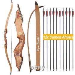 60 Archery Recurve Bow 30-50lbs for Outdoor Hunting Right Hand Adult Shooting