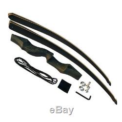60 Archery Recurve Bow Takedown 30-60lbs Longbow Target Right Left Hand Hunting