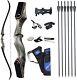 60'' Archery Recurve Bow Takedown Bow Hunting Bow And Arrow Set Adult Target