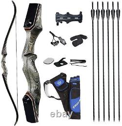 60'' Archery Recurve Bow Takedown Bow Hunting Bow and Arrow Set Adult Target