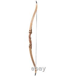 60'' Archery Recurve Bow Wooden Bow and Arrows for Right Hand Hunting 30-50lbs