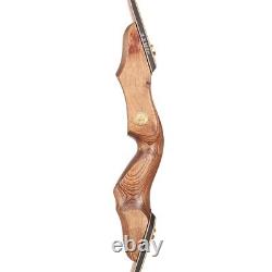 60'' Archery Recurve Bow Wooden Bow and Arrows for Right Hand Hunting 30-50lbs