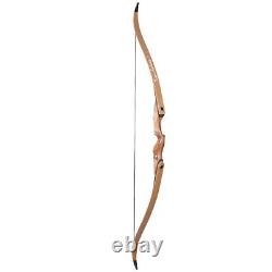 60'' Archery Recurve Bow Wooden Bow and Arrows for Right Hand Hunting 30-50lbs