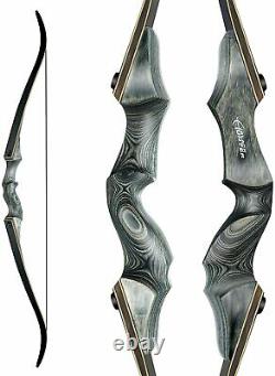 60 Archery Recurve Bow Wooden Riser Takedown 50lbs Hunting Shooting Target
