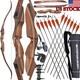 60 Archery Takedown Recurve Bow 25-60lbs&carbon Arrows For Hunting Shoot Target