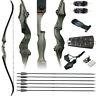 60'' Archery Takedown Recurve Bow & Arrows Set For Hunting Target Right Hand
