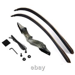 60 Archery Takedown Recurve Bow Longbow Wooden Riser 30-50lb for Adult Hunting