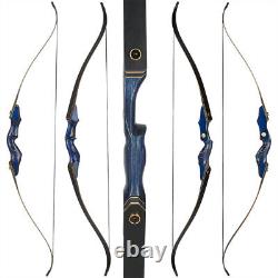 60 Archery Takedown Recurve Bow Right Hand & 12pcs Carbon Arrows Hunting SET