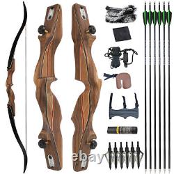 60 ILF Recurve Bow 17 Wood Riser Hunting Bow 30-60lbs Takedown Archery Target