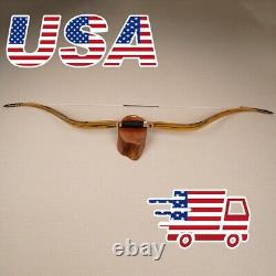 60'' Ming Bow Sicai Black&White Ebony Recurve Bow Horse Bow Practice Hunting Bow