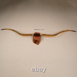 60'' Ming Bow Sicai Black&White Ebony Recurve Bow Horse Bow Practice Hunting Bow