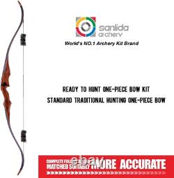60 One-Piece Wooden Hunting Bow Kit Right-Handed and Ready to Hunt