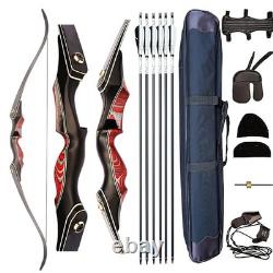 60 Portable Takedown Recurve Bow Kit Adult Archery Hunting Set 45lbs