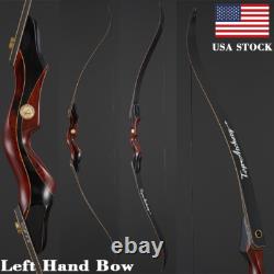60 Recurve Bow 25-50lbs Takedown Wooden Left Hand Bow Archery Outdoor Hunting