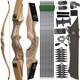 60 Recurve Bow Kit 20-60lbs Takedown Wooden Adult Archery Arrows Hunting Target