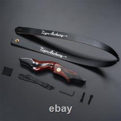60 Recurve Bow Takedown Left Hand Bow 25-50lbs Wooden Riser Outdoor Hunting