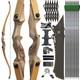 60 Takedown Hunting Bow 20-60lbs Recurve Bow Kit Wooden Archery Arrows Target