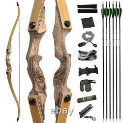 60 Takedown Recurve Bow 20-60lbs Limbs Wooden Archery American Hunting Target