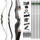 60 Takedown Recurve Bow 20-60lbs Wooden Hunting Bow Archery Adult Target Shoot