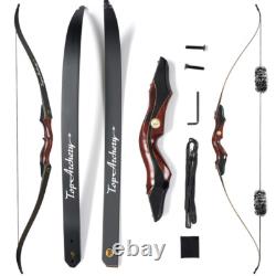 60 Takedown Recurve Bow 25-50lbs Left Hand 15 Wooden Riser Outdoor Hunting Bow