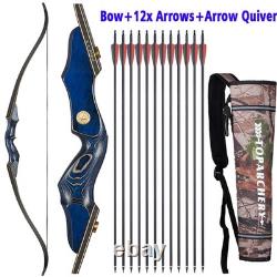 60 Takedown Recurve Bow 25-50lbs Outdoor Hunting Broadhead Archery Bow Shooting