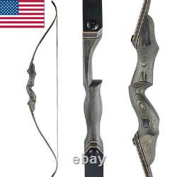 60 Takedown Recurve Bow 25-60lbs Limbs Wooden Riser Hunting Archery Target