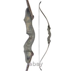 60 Takedown Recurve Bow 25-60lbs Limbs Wooden Riser Hunting Archery Target