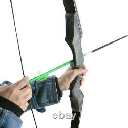 60 Takedown Recurve Bow 25-60lbs Limbs Wooden Riser Hunting Archery Target