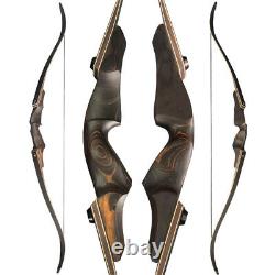 60 Takedown Recurve Bow 25-60lbs Wooden Riser Archery American Hunting Target