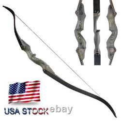 60 Takedown Recurve Bow 25-60lbs Wooden Riser Archery Hunting Shooting Target