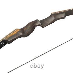 60 Takedown Recurve Bow 25-60lbs Wooden Riser Limbs Archery Hunting Shooting