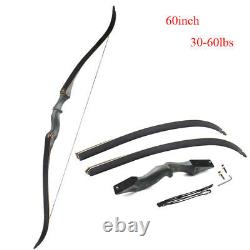 60 Takedown Recurve Bow 25-65lbs Archery Shooting Hunting Bamboo Core Limbs