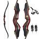 60 Takedown Recurve Bow 30-50lbs Hunting Bows Archery Wooden Longbow Shooting