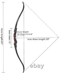 60 Takedown Recurve Bow 30-60lbs RH Archery Outdoor Bow Hunting Shooting Target