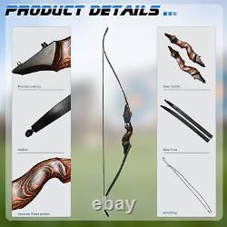 60 Takedown Recurve Bow 30-60lbs Wooden Riser Archery American Hunting Target