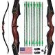 60 Takedown Recurve Bow Rh Hunting Target Arrows 30-50lbs Archery Bow Shooting