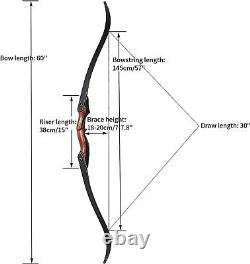 60 Takedown Recurve Bow RH Hunting Target Arrows 30-50lbs Archery Bow Shooting