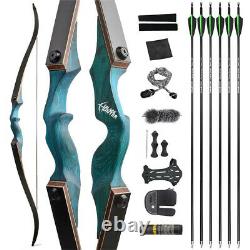 60 Takedown Recurve Bow Set 20-60lbs Archery American Hunting Black Hunter