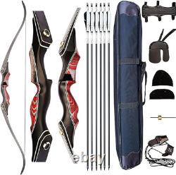 60 Takedown Recurve Bow Set Professional Adults Archery Hunting Kit 45lbs