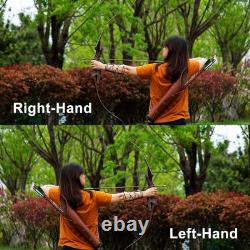 60 Takedown Recurve Bow Set Traditional Wooden Bow with Laminated Limbs Righ