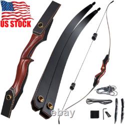 60 Takedown Recurve Bow Traditional Archery Hunting Arrows 25-50lbs Shooting